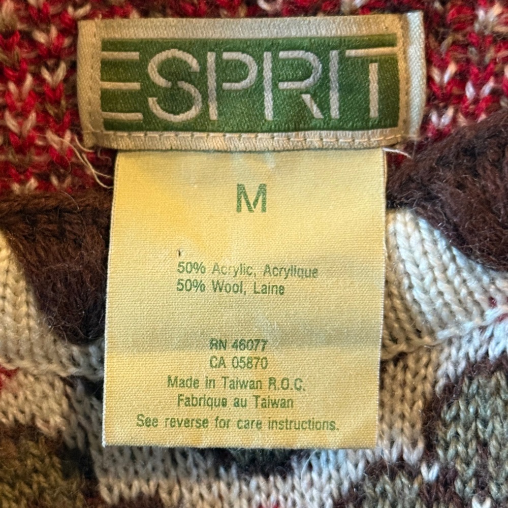 Vintage 80’s Esprit Multicolor Knit Sweater - Picture 6 of 10